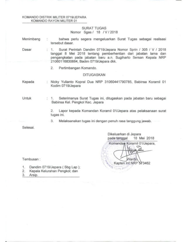 Contoh Surat Perintah Tugas Kelurahan  Kumpulan Contoh Surat