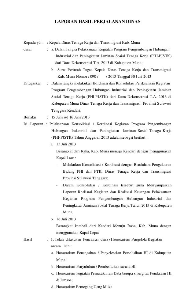 Surat tugas dinas tenaga kerja dan transmigrasi kabupaten muna