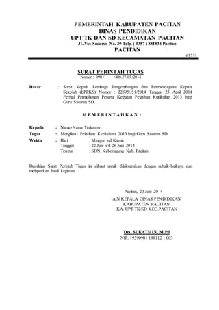 Surat Tugas Peserta