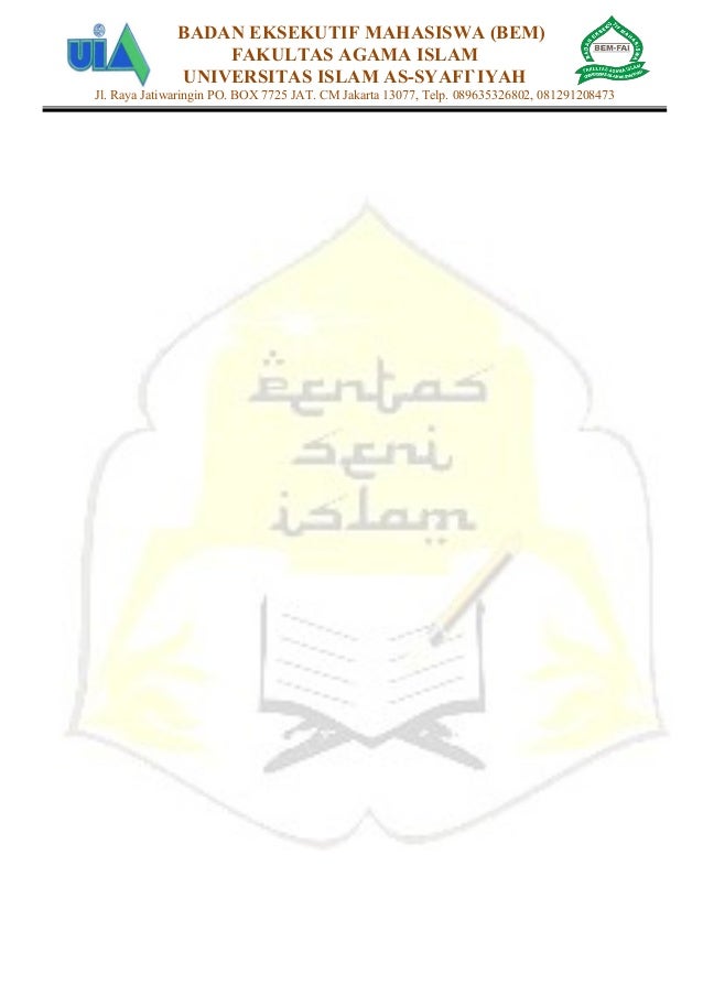 Undangan lomba Pentas Seni Islam BEM FAI Universitas Islam 