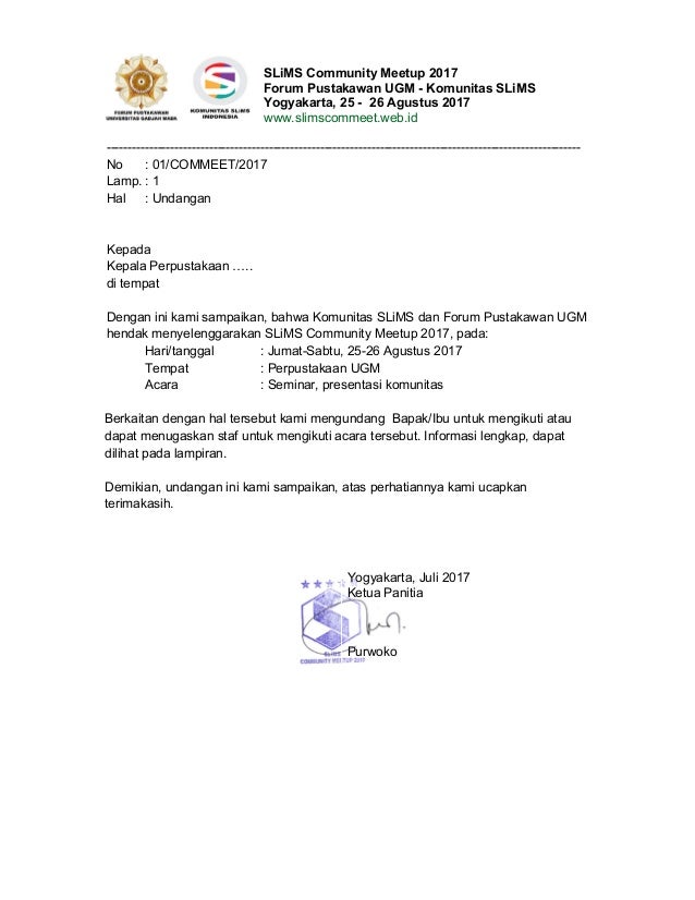 Surat Undangan Peserta Acara