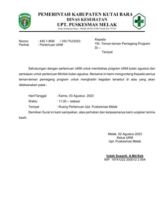 surat undangan RAPAT UKM puskesmas melak.docx