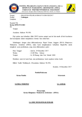 Surat untuk ketua himpunan teknik