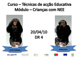Curso – Técnicas de acção Educativa Módulo – Crianças com NEE 20/04/10 DR 4 KAMUEKA MATUMBINA 