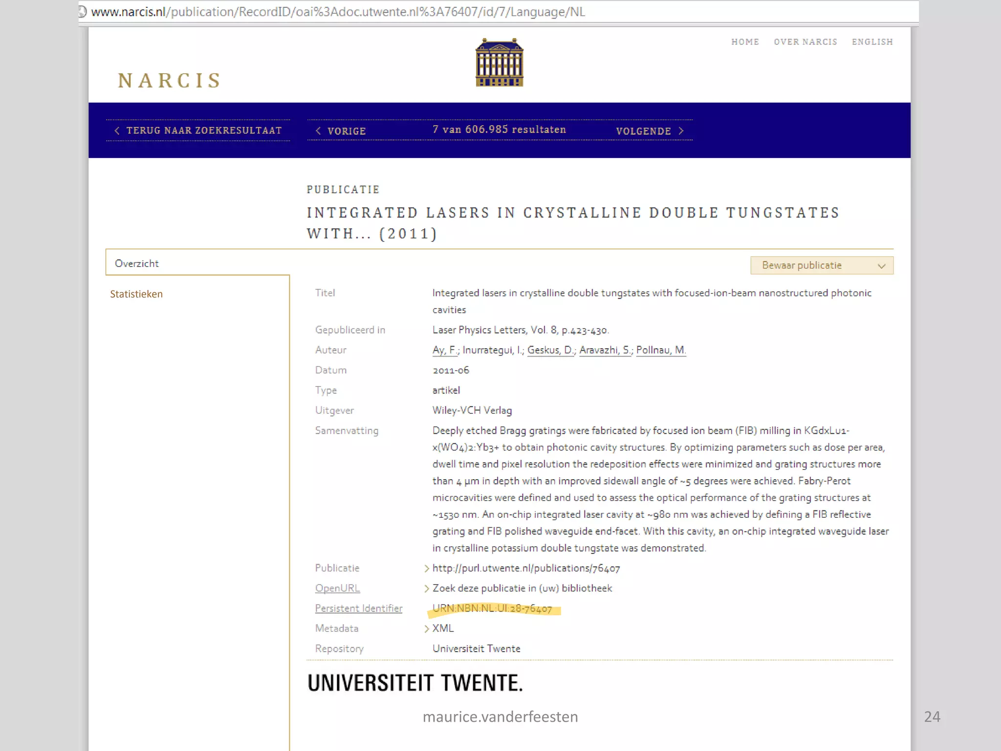 Statistieken




               maurice.vanderfeesten   24
 