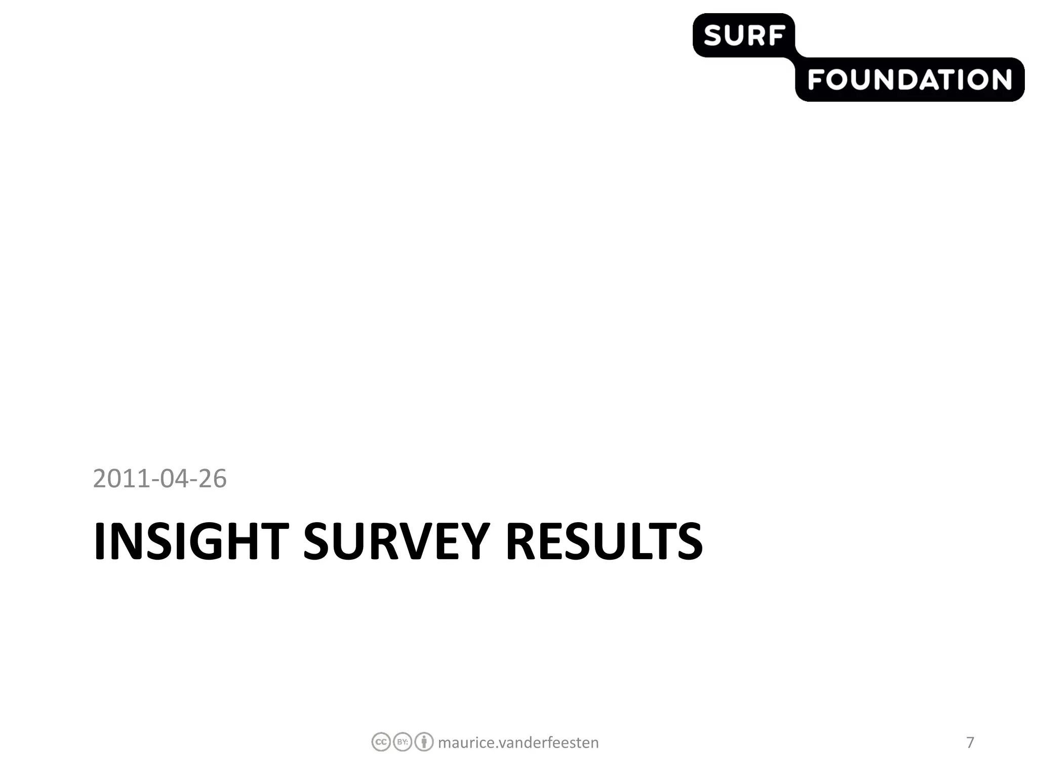 2011-04-26

INSIGHT SURVEY RESULTS


             maurice.vanderfeesten   7
 