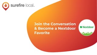 Join the Conversation
& Become a Nextdoor
Favorite
 