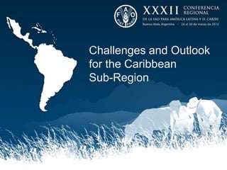 Challenges and Outlook
for the Caribbean
Sub-Region
 