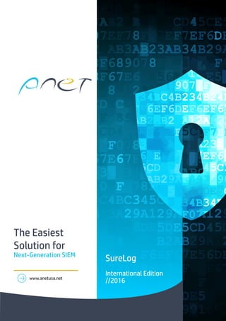 www.anetusa.net
SureLog
International Edition
//2016
The Easiest
Solution for
Next-Generation SIEM
 