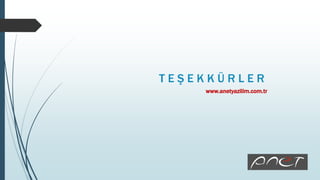 T E Ş E K K Ü R L E R
www.anetyazilim.com.tr
 