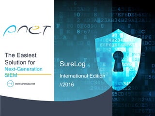 The Easiest
Solution for
Next-Generation
SIEM
SureLog
International Edition
//2016www.anetusa.net
 
