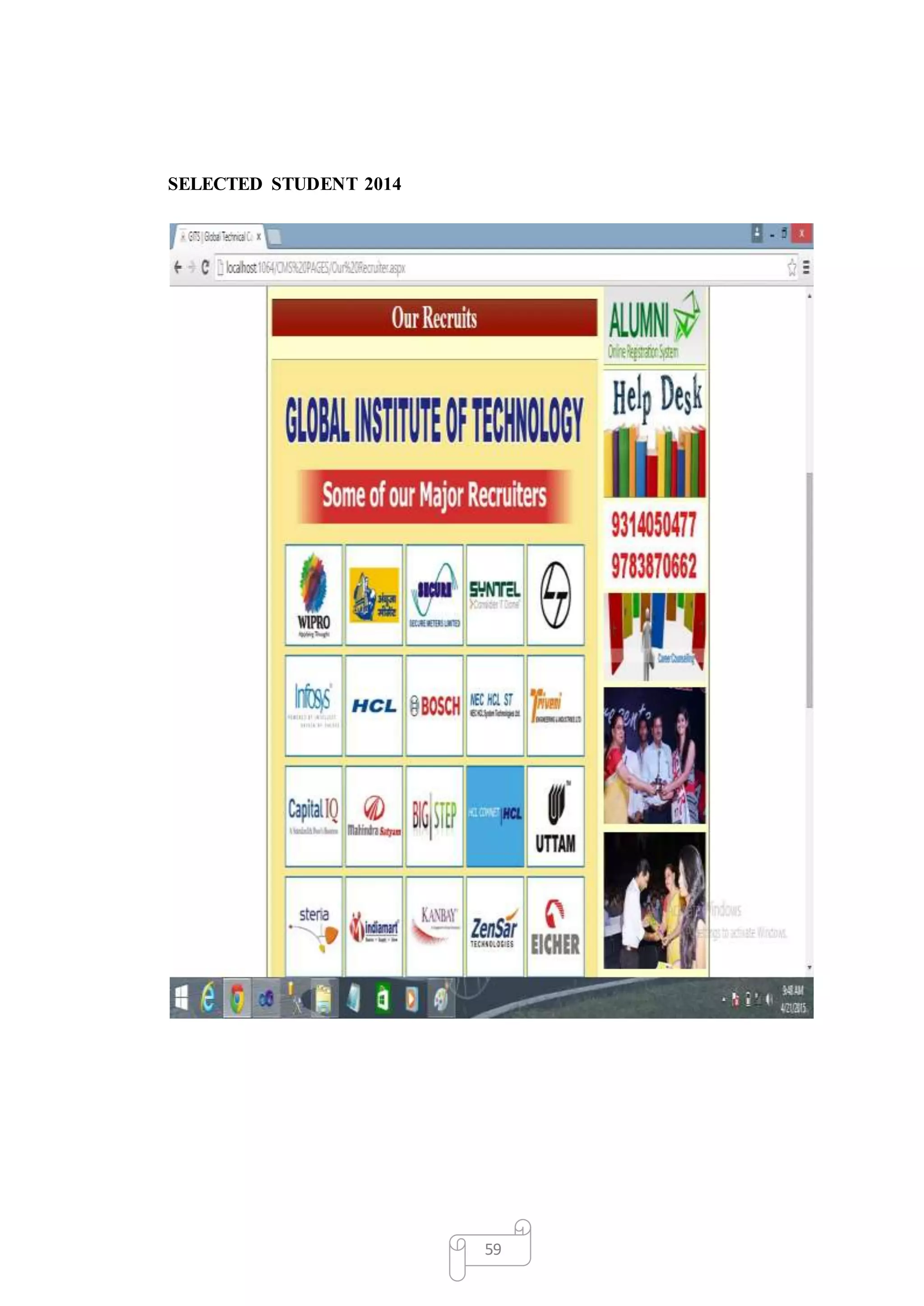 59
SELECTED STUDENT 2014
 