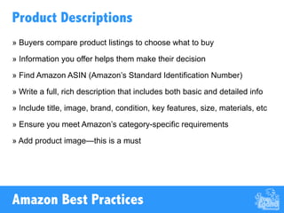 Best Practices for Product Descriptions
 