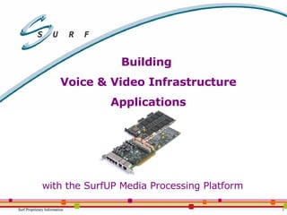Building  Voice & Video Infrastructure Applications with the SurfUP Media Processing Platform   