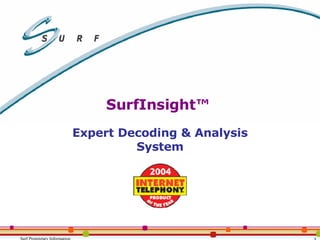 SurfInsight™  Expert Decoding & Analysis System 