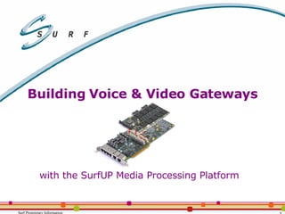 Building Voice & Video Gateways with the SurfUP Media Processing Platform   