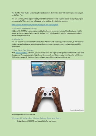 surface pro x windows 11 | PDF