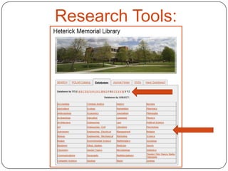 Research Tools:
Databases

 