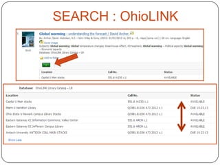 SEARCH : OhioLINK

 