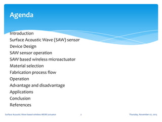 Surface acoustic wave based wireless mems actuators | PPTX