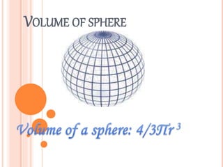 VOLUME OF SPHERE
 