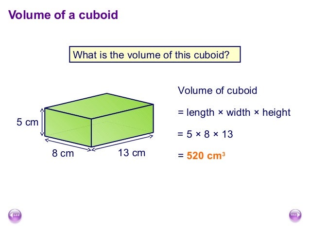 Surface area and volume of cuboids