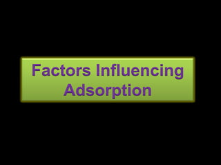 Factors Influencing
    Adsorption
 