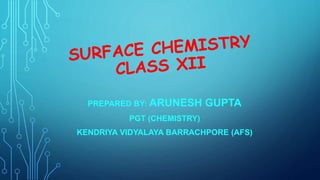 PREPARED BY: ARUNESH GUPTA
PGT (CHEMISTRY)
KENDRIYA VIDYALAYA BARRACHPORE (AFS)
 
