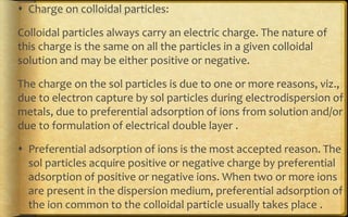 Colar Charge Surface chemistry ppt CLASS 12 CBSE CHAPTER 5 | PPTX