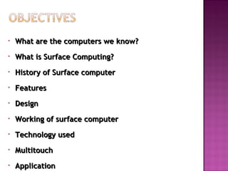 microsoft Surface computer | PPT
