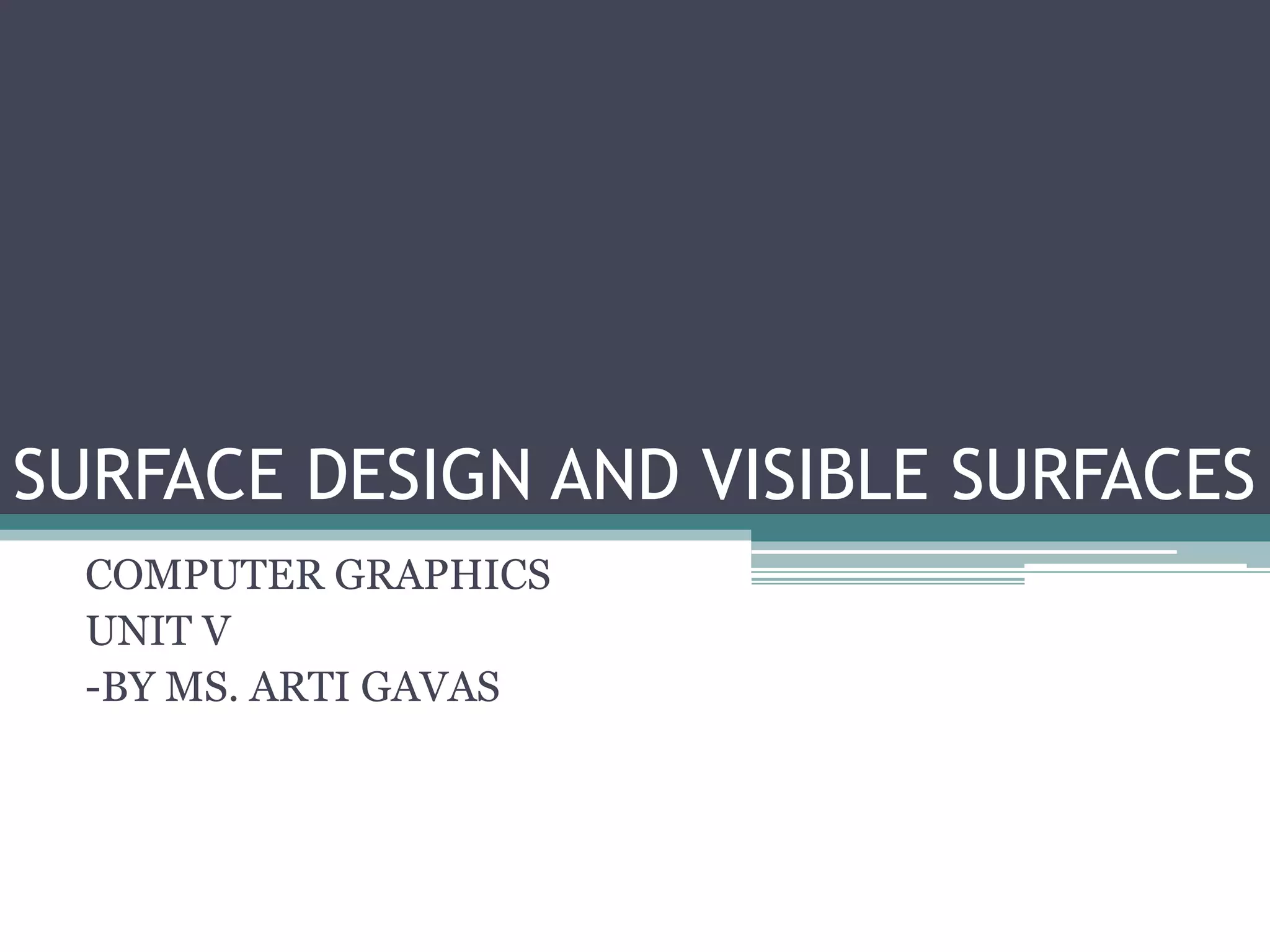Surface design and visible surfaces | PPT