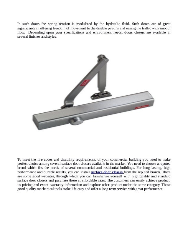Surface Door Closers Durable Mechanical Devices For Automatically Cl…
