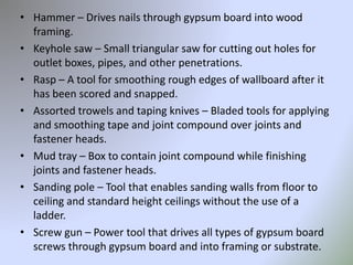 Gypsum Board(internal finish) | PPTX | Home Improvement | Home & Garden