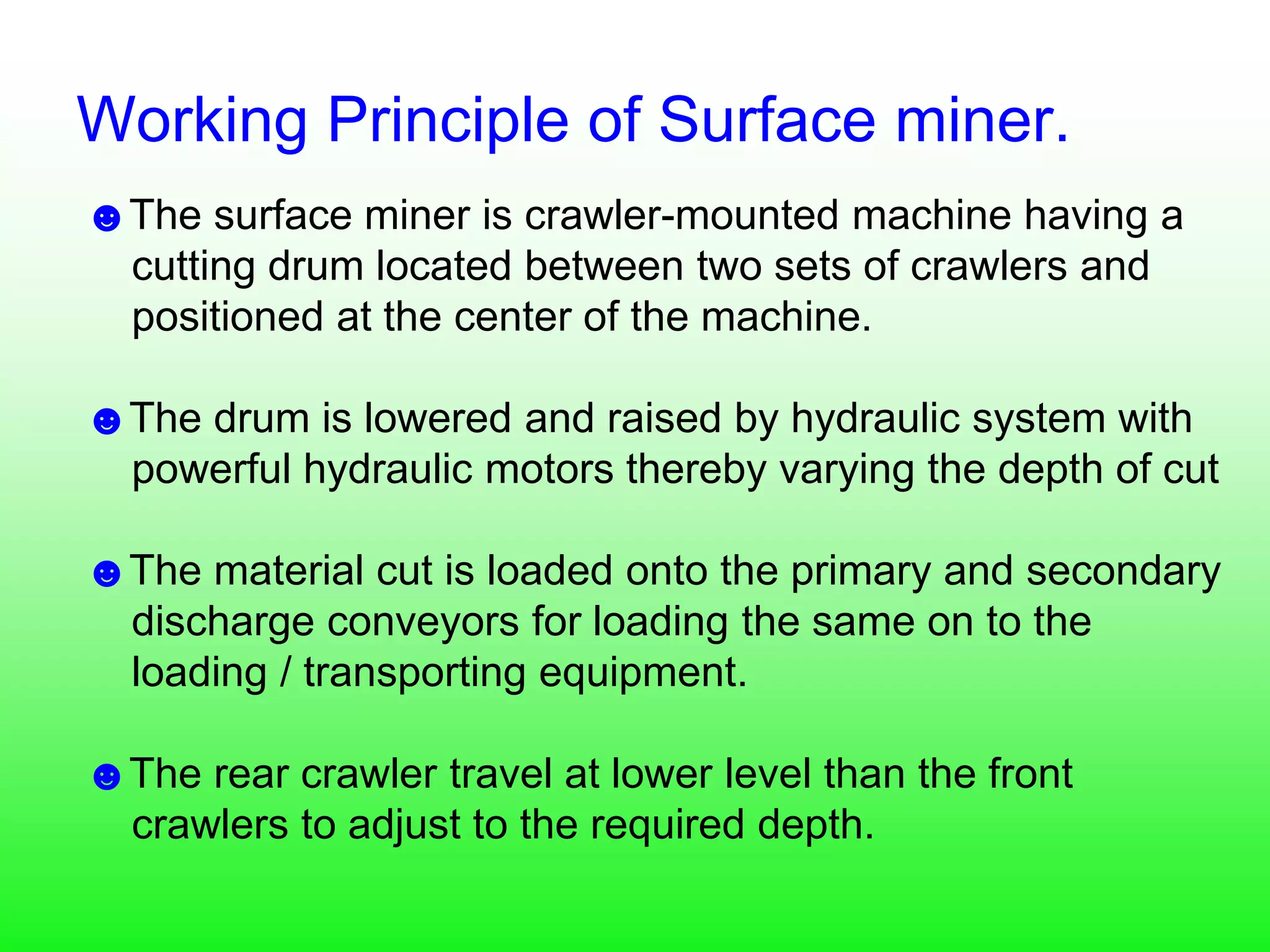 Surface Miner And Its Performance Ppt
