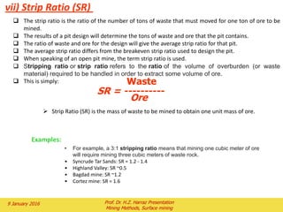 Slope Stability
Function of the natural angle of repose, density, surface and
subsurface water flow
Early stabilization of surfaces is critical i.e. seeding, mulching,
erosion blanket
Upward tracking of slopes slows sheet flow
Eliminate points of concentrated flow using berms or using
slope drains as outlets
Slopes can be “softened” if space permits
Difficult slopes may require riprap, gabions, or other measures
for permanent stabilization
 