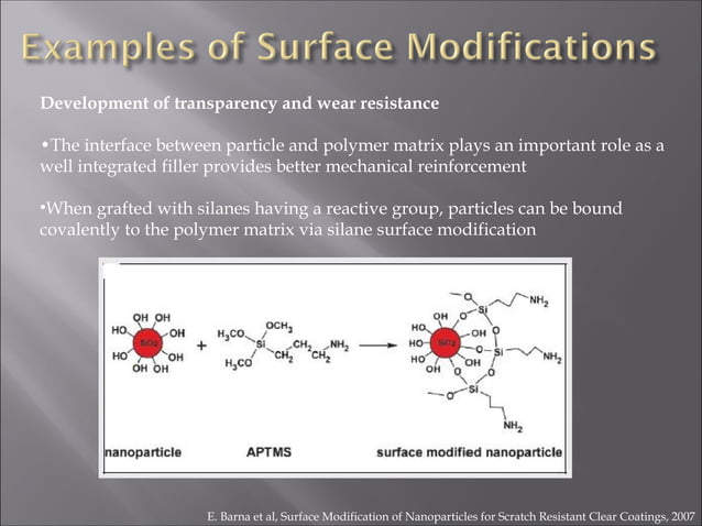 Surface modification of nanomaterials | PPT | Chemistry | Science