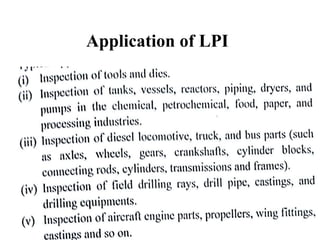Application of LPI
 