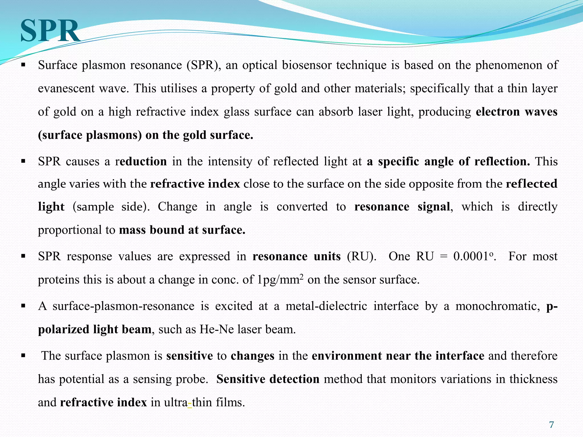 Surface Plasmon Resonance (SPR) and its Application | PDF