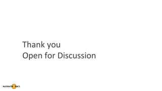 Thank you
Open for Discussion
 