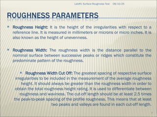 Surface Roughness.ppt.Here we learn About surface roughness | PPT