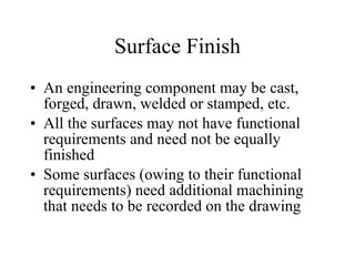 Surface Finish ,[object Object],[object Object],[object Object]
