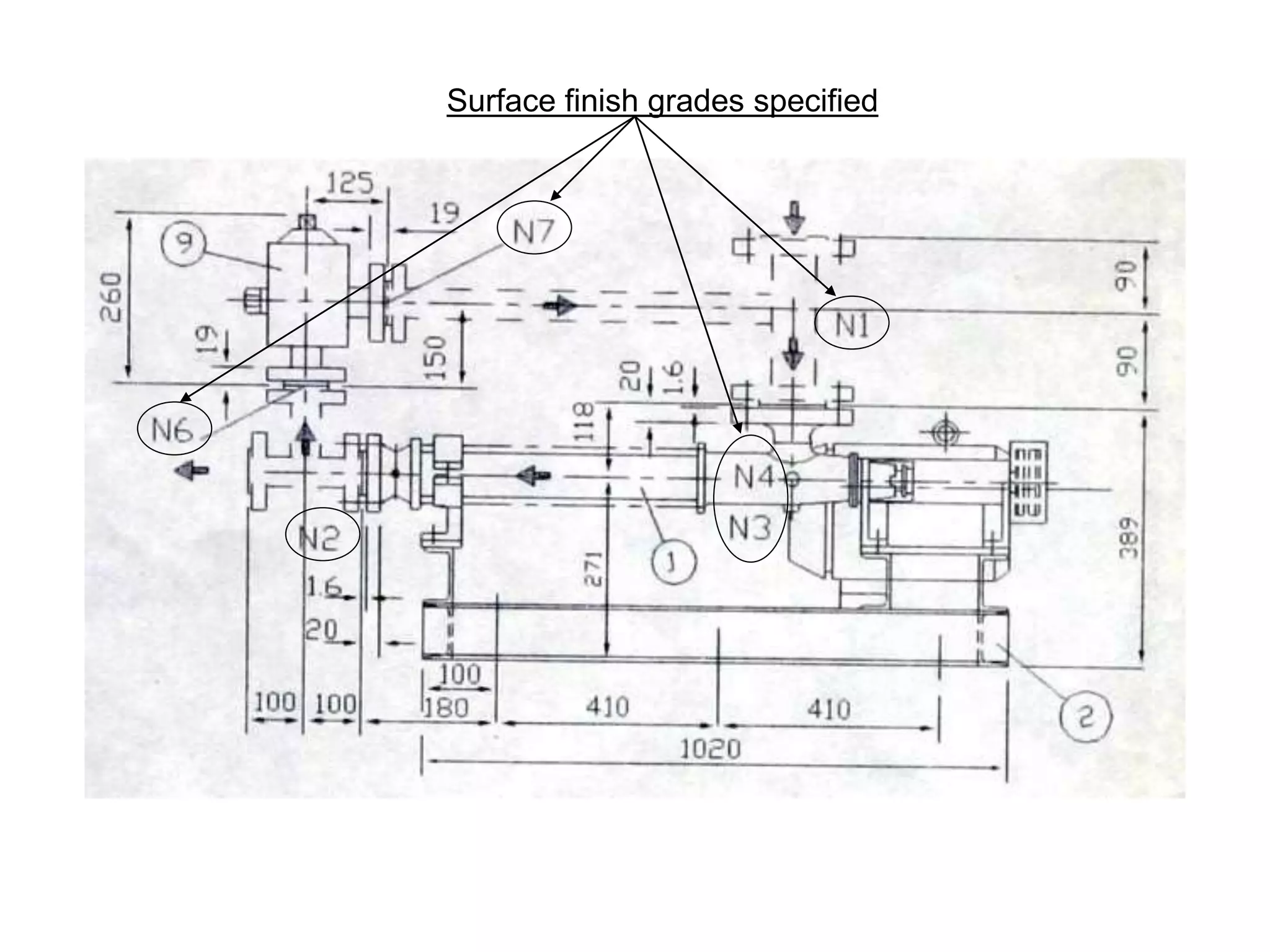 Surface finish grades specified
 