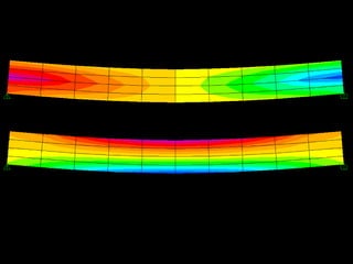 COMPUTER MODELING
Define geometry of structure shape in SAP- draw surface structure contour using only plane
elements for planar structures.
click on Quick Draw Shell Element button in the grid space bounded by four grid lines
or click the Draw Rectangular Shell Element button, and draw the rectangular element by clicking
on two diagonally opposite nodes
or click the Quadrilateral Shell Element button for four-sided or three-sided shells by clicking on all
corner nodes
If just the outline of the shell is shown, it may be more convenient to view the shell as filled in
click in the area selected, then click Set Elements button, then check the Fill Elements box under
shells
click Escape to get out of drawing mode, click on the beam on screen go to Edit, then Mesh Shells
choose Mesh into, then type the number of elements into the X- direction on top, and then Z-direction
on bottom for beams or Y-direction on bottom for slabs; use an aspect ratio close to the proportions
of the surface element but less than the maximum aspect ratio of about 1/4 to 1/5, click OK, click
Save Model button
or for the situation where a grid is given and reflects the meshing, choose Mesh at intersection of
grids
to mesh the elements later into finer elements, just click on the Shell element and proceed as above.
adding new Shell elements: (1) click at their corner locations, or (2) click on a grid space as
discussed before
 