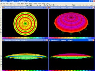 Roman Arena Inflated Roof, Nimes, France, 1988, Architect Finn Geipel, Nicolas Michelin, Paris;
Schlaich Bergermann und Partne; internal pressure 0.4…0.55 kN/m2
 