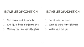 surface tension for FYBSC Sem I Biotechnology | PPTX