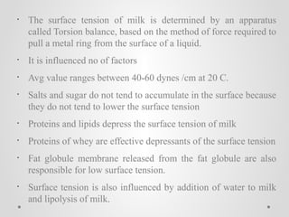 Surface tension LECTURE 4.pdf physical chemistry of milk | PDF