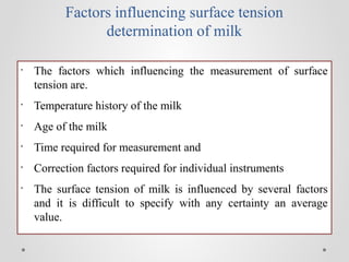 Surface tension LECTURE 4.pdf physical chemistry of milk | PDF