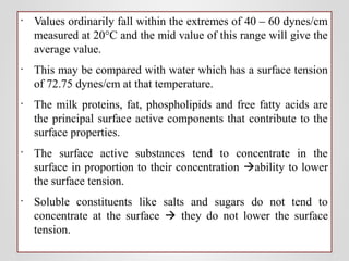 Surface tension LECTURE 4.pdf physical chemistry of milk | PDF