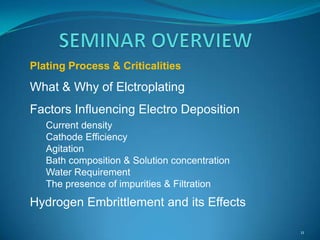 Surface treatment seminar introduction | PPTX