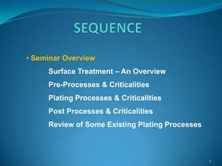 Surface treatment seminar introduction | PPTX